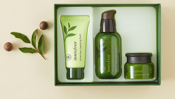 Bộ dưỡng trắng da phục hồi innisfree Green tea Seed serum special care 3 set