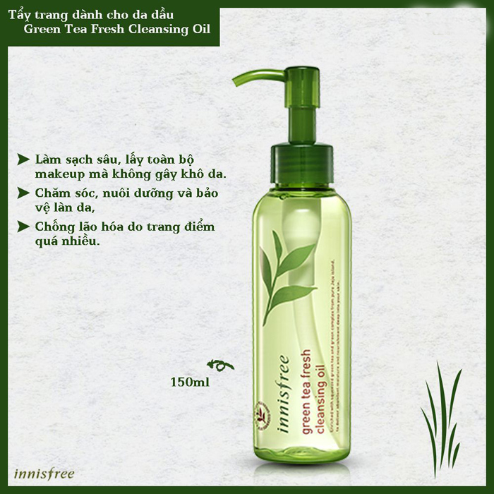 Nước (dầu) tẩy trang innisfree green tea 150ml