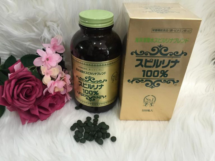 Viên tảo biển Spirulina Nhật Bản 100% hộp 2200 viên